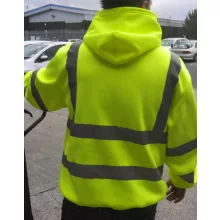 Férfi kapucnis hosszú ujjú fényvisszaverő ruha munkaruha Yoko Fluo Hoodie 2XL, Fluo Narancs