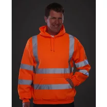 Férfi kapucnis hosszú ujjú fényvisszaverő ruha munkaruha Yoko Fluo Hoodie 3XL, Fluo Sárga