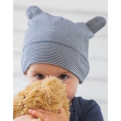 Bébi téli sapka BabyBugz Little Hat with Ears Egy méret, Fehér/Tengerész Sötétkék (navy) kék
