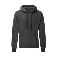 Férfi kapucnis hosszú ujjú pulóver Fruit of the Loom Classic Hooded Sweat XL, Sötét heather szü