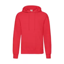 Férfi Pulóver Kapucnis Hosszú ujjú Fruit of the Loom Classisc Hooded Sweat   Piros   urespolo.h