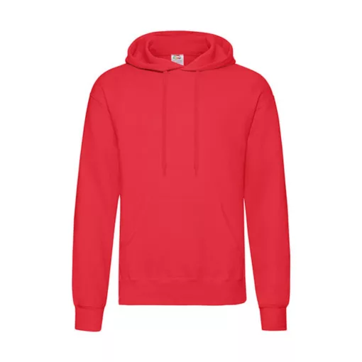 Férfi Pulóver Kapucnis Hosszú ujjú Fruit of the Loom Classisc Hooded Sweat   Piros   urespolo.h