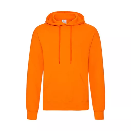 Férfi Pulóver Kapucnis Hosszú ujjú Fruit of the Loom Classisc Hooded Sweat   Narancssárga   ure