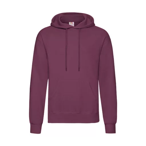 Férfi Pulóver Kapucnis Hosszú ujjú Fruit of the Loom Classisc Hooded Sweat   Burgundi vörös   u