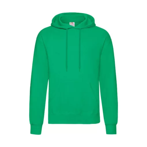 Férfi Pulóver Kapucnis Hosszú ujjú Fruit of the Loom Classisc Hooded Sweat   Kelly zöld   uresp