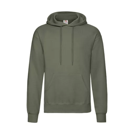 Férfi Pulóver Kapucnis Hosszú ujjú Fruit of the Loom Classisc Hooded Sweat   Oliva zöld   uresp