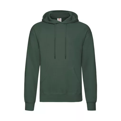 Férfi Pulóver Kapucnis Hosszú ujjú Fruit of the Loom Classisc Hooded Sweat   Sötétzöld   urespo