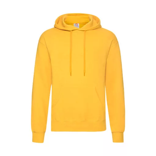 Férfi Pulóver Kapucnis Hosszú ujjú Fruit of the Loom Classisc Hooded Sweat   Napraforgó sárga