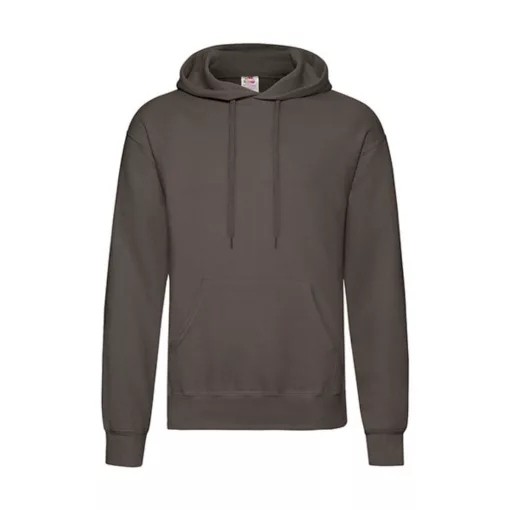 Férfi Pulóver Kapucnis Hosszú ujjú Fruit of the Loom Classisc Hooded Sweat   Csokoládébarna   u