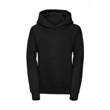 Gyerek kapucnis hosszú ujjú pulóver Russell Europe Kids' Hooded Sweat M (116/5-6), Fekete