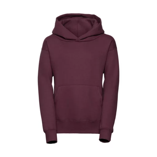 Gyerek kapucnis hosszú ujjú pulóver Russell Europe Kids' Hooded Sweat L (128/7-8), Burgundi vör