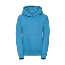 Gyerek kapucnis hosszú ujjú pulóver Russell Europe Kids' Hooded Sweat S (104/3-4), Türkizkék