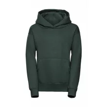 Gyerek kapucnis hosszú ujjú pulóver Russell Europe Kids' Hooded Sweat S (104/3-4), Sötétzöld