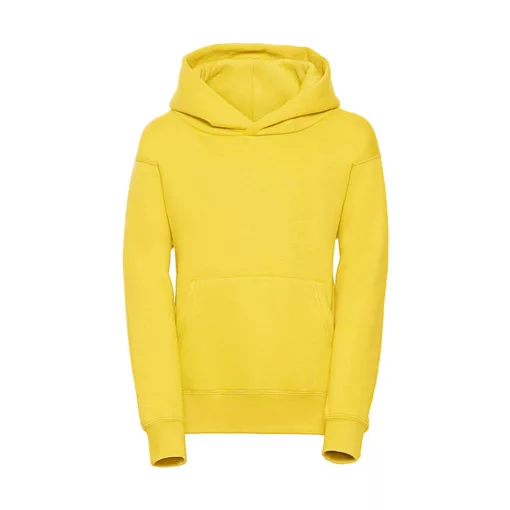 Gyerek kapucnis hosszú ujjú pulóver Russell Europe Kids' Hooded Sweat L (128/7-8), Sárga