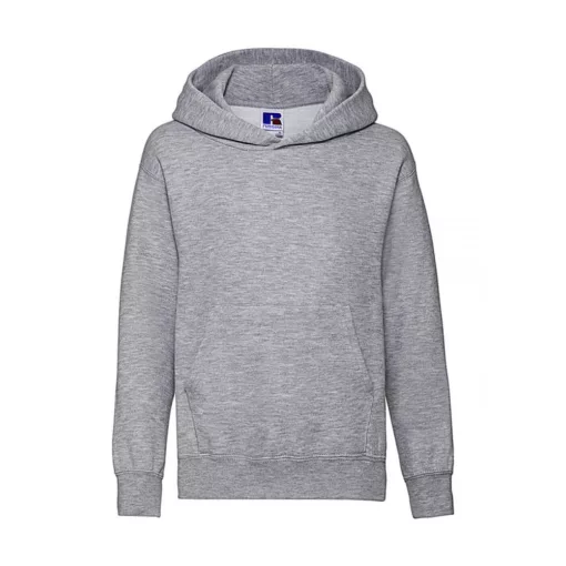 Gyerek kapucnis hosszú ujjú pulóver Russell Europe Kids' Hooded Sweat S (104/3-4), Világos Oxfo