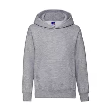 Gyerek kapucnis hosszú ujjú pulóver Russell Europe Kids' Hooded Sweat L (128/7-8), Világos Oxfo