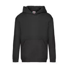 Gyerek Pulóver Kapucnis Hosszú ujjú Fruit of the Loom Premium Hooded Sweat Kids   Fekete   ures