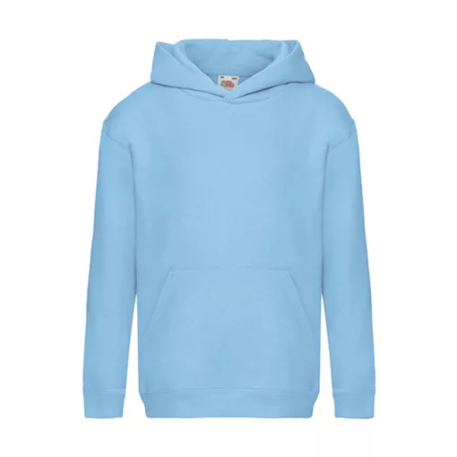 Gyerek Pulóver Kapucnis Hosszú ujjú Fruit of the Loom Premium Hooded Sweat Kids   Ég kék   ures