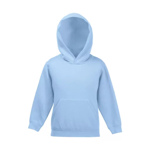 Gyerek Pulóver Kapucnis Hosszú ujjú Fruit of the Loom Premium Hooded Sweat Kids   Ég kék   ures