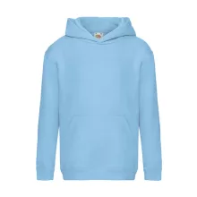 Gyerek Pulóver Kapucnis Hosszú ujjú Fruit of the Loom Premium Hooded Sweat Kids   Ég kék   ures