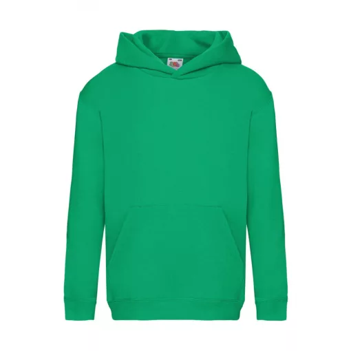 Gyerek kapucnis hosszú ujjú pulóver Fruit of the Loom Kids' Premium Hooded Sweat 116 (5-6), Kel