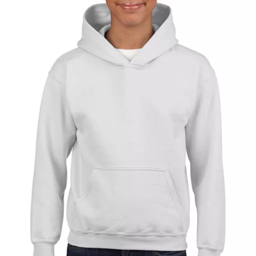 Gyerek Pulóver Kapucnis Hosszú ujjú Gildan Heavy Blend Youth Hooded Sweat   Fehér   urespolo.hu
