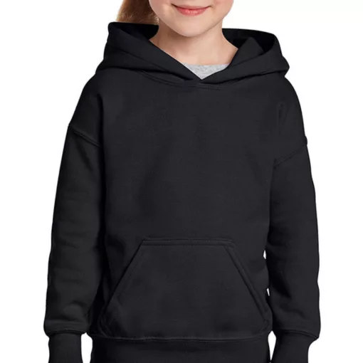 Gyerek Pulóver Kapucnis Hosszú ujjú Gildan Heavy Blend Youth Hooded Sweat   Fekete   urespolo.h