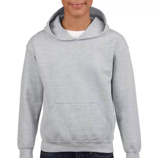 Gyerek Pulóver Kapucnis Hosszú ujjú Gildan Heavy Blend Youth Hooded Sweat   Sportszürke   uresp