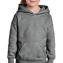 Gyerek Pulóver Kapucnis Hosszú ujjú Gildan Heavy Blend Youth Hooded Sweat   Heather grafitszürk