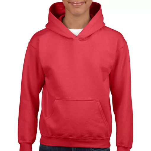 Gyerek Pulóver Kapucnis Hosszú ujjú Gildan Heavy Blend Youth Hooded Sweat   Piros   urespolo.hu