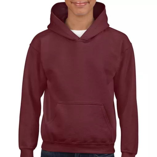 Gyerek Pulóver Kapucnis Hosszú ujjú Gildan Heavy Blend Youth Hooded Sweat   Maroon   urespolo.h