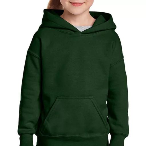 Gyerek Pulóver Kapucnis Hosszú ujjú Gildan Heavy Blend Youth Hooded Sweat   Sötétzöld   urespol