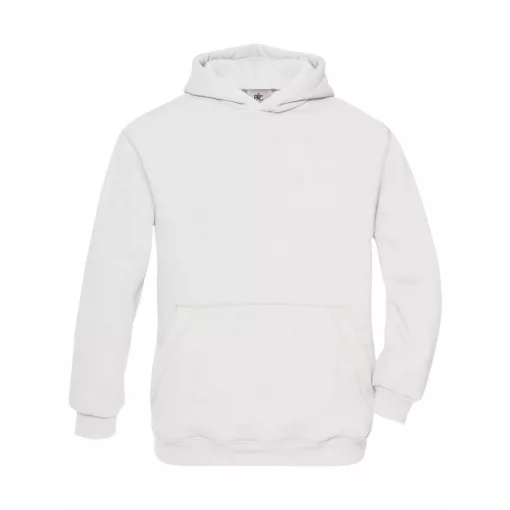Gyerek kapucnis hosszú ujjú pulóver B and C Hooded/kids Sweat 12/14 (152/164), Fehér