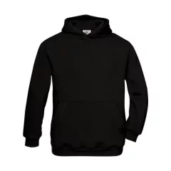 Gyerek kapucnis hosszú ujjú pulóver B and C Hooded/kids Sweat 12/14 (152/164), Fekete