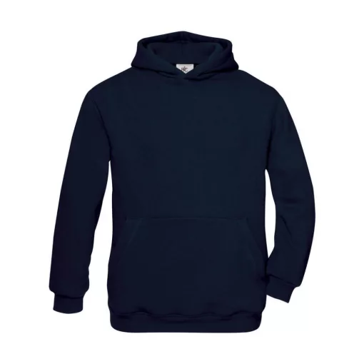 Gyerek kapucnis hosszú ujjú pulóver B and C Hooded/kids Sweat 9/11 (134/146), Sötétkék (navy)
