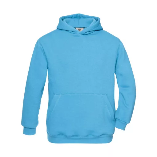 Gyerek kapucnis hosszú ujjú pulóver B and C Hooded/kids Sweat 12/14 (152/164), Türkizkék