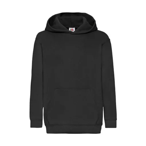 Gyerek Pulóver Kapucnis Hosszú ujjú Fruit of the Loom Classic Hooded Sweat Kids   Fekete   ures