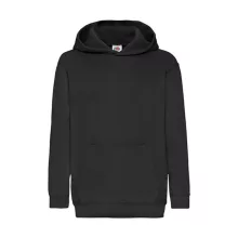 Gyerek Pulóver Kapucnis Hosszú ujjú Fruit of the Loom Classic Hooded Sweat Kids   Fekete   ures