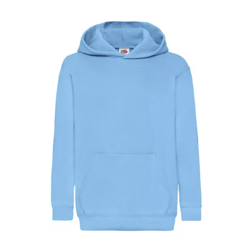 Gyerek Pulóver Kapucnis Hosszú ujjú Fruit of the Loom Classic Hooded Sweat Kids   Ég kék   ures