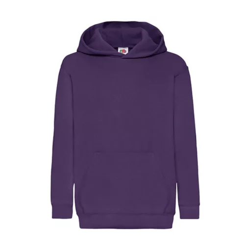 Gyerek Pulóver Kapucnis Hosszú ujjú Fruit of the Loom Classic Hooded Sweat Kids   Lila   urespo