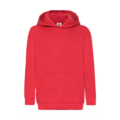 Gyerek Pulóver Kapucnis Hosszú ujjú Fruit of the Loom Classic Hooded Sweat Kids   Piros   uresp