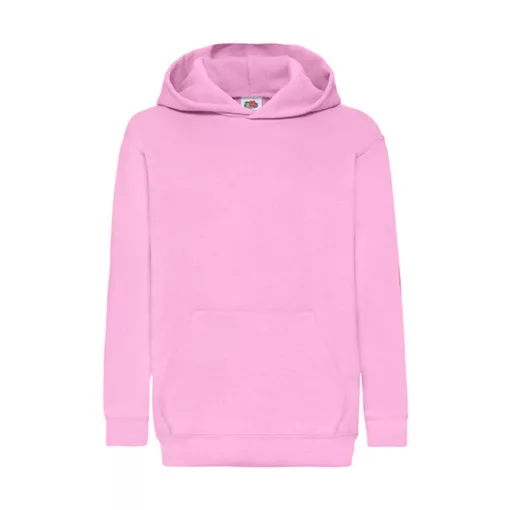 Gyerek Pulóver Kapucnis Hosszú ujjú Fruit of the Loom Classic Hooded Sweat Kids   Világos rózsa
