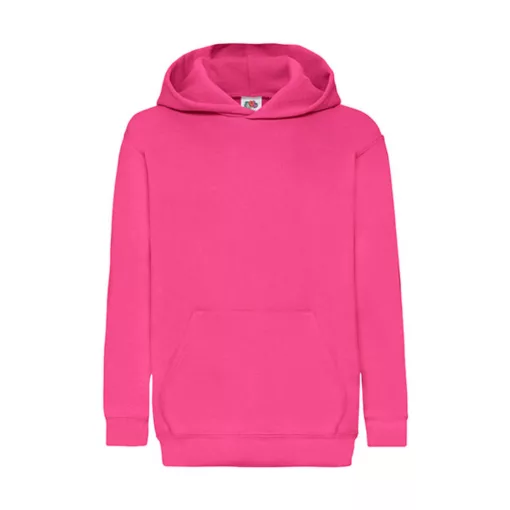 Gyerek Pulóver Kapucnis Hosszú ujjú Fruit of the Loom Classic Hooded Sweat Kids   Fuchsia   ure