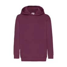 Gyerek Pulóver Kapucnis Hosszú ujjú Fruit of the Loom Classic Hooded Sweat Kids   Burgundi vörö