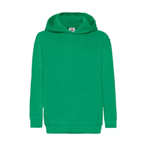 Gyerek Pulóver Kapucnis Hosszú ujjú Fruit of the Loom Classic Hooded Sweat Kids   Kelly zöld