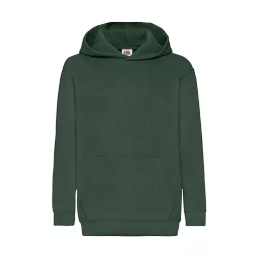 Gyerek Pulóver Kapucnis Hosszú ujjú Fruit of the Loom Classic Hooded Sweat Kids   Sötétzöld   u