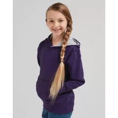 Gyerek kapucnis hosszú ujjú pulóver SG Kids' Contrast Hoodie 116 (5-6/M), Piros/Fehér