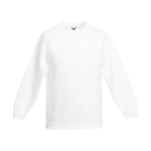 Gyerek Pulóver  Hosszú ujjú Fruit of the Loom Classic Set-In Sweat Kids   Fehér   urespolo.hu