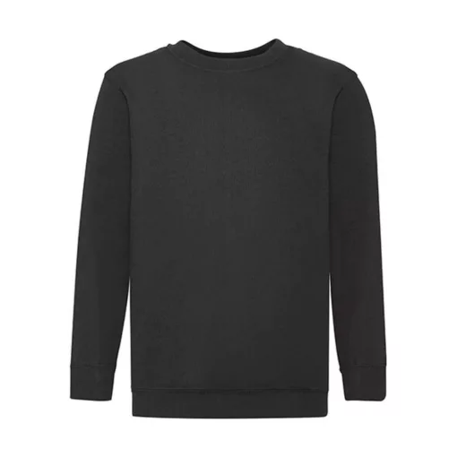 Gyerek Pulóver  Hosszú ujjú Fruit of the Loom Classic Set-In Sweat Kids   Fekete   urespolo.hu