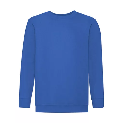Gyerek Pulóver  Hosszú ujjú Fruit of the Loom Classic Set-In Sweat Kids   Király kék   urespolo